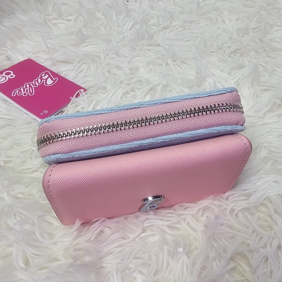 Barbie Loungefly Mini Terry Cloth Backpack & Wallet Pink & Blue Loungefly - Picture 13 of 16